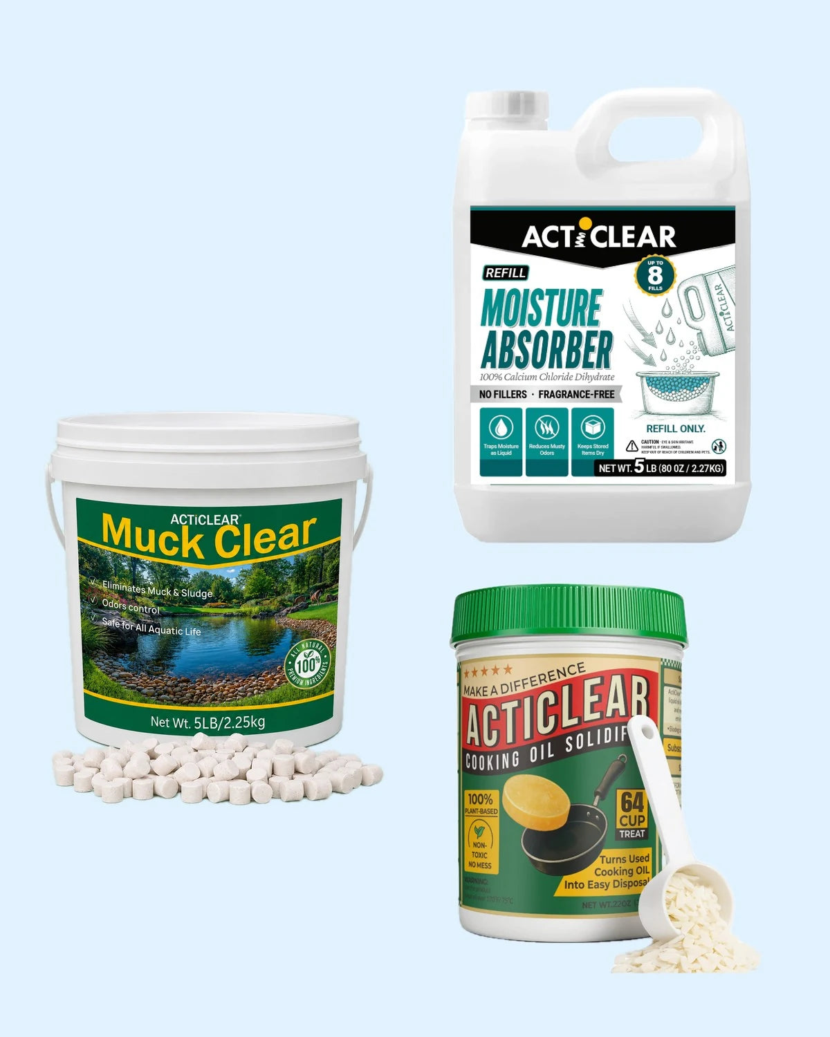 A selection of current ActiClear product formats