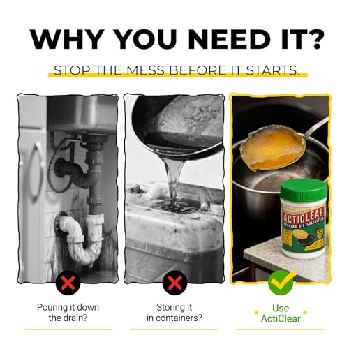 ActiClear Eco-Friendly Cooking Oil Solidifier - Turns Fry Oil into Bio-Waste (22oz)